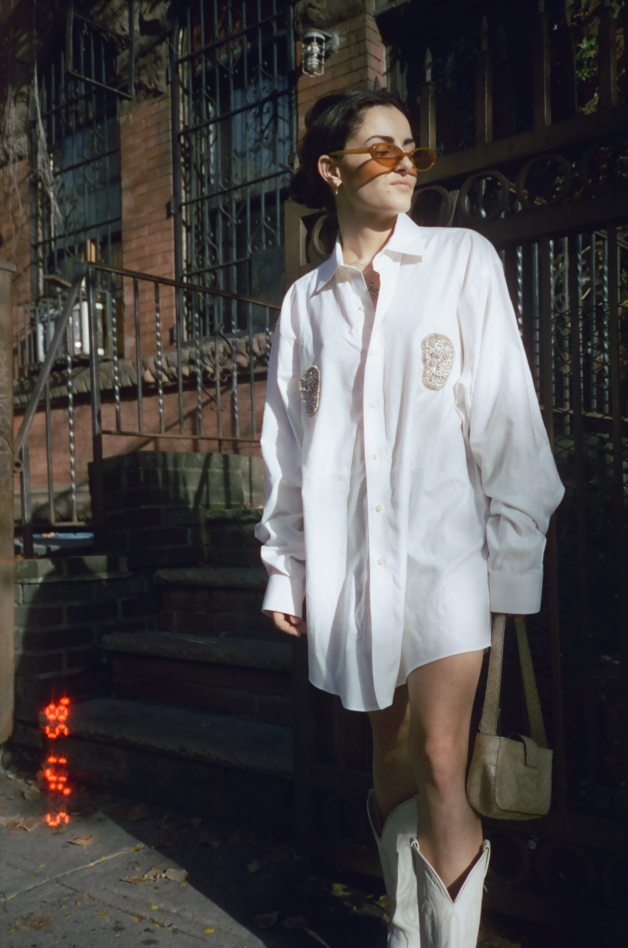 UpcycledNYC x ByBoulukos Crystal Button-down